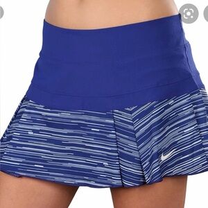 Nike Women's DriFit Victory Print Pleated Blue and White Tennis Skort Size Small